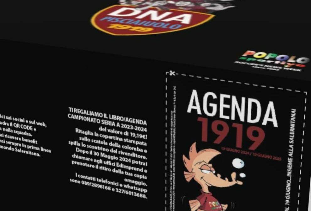 Agenda 1919 e colomba a tema Salernitana: parte del ricavato in beneficenza